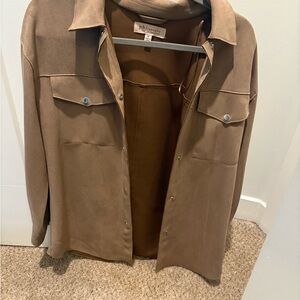 Philosophy Womens Tan Shirt Jacket